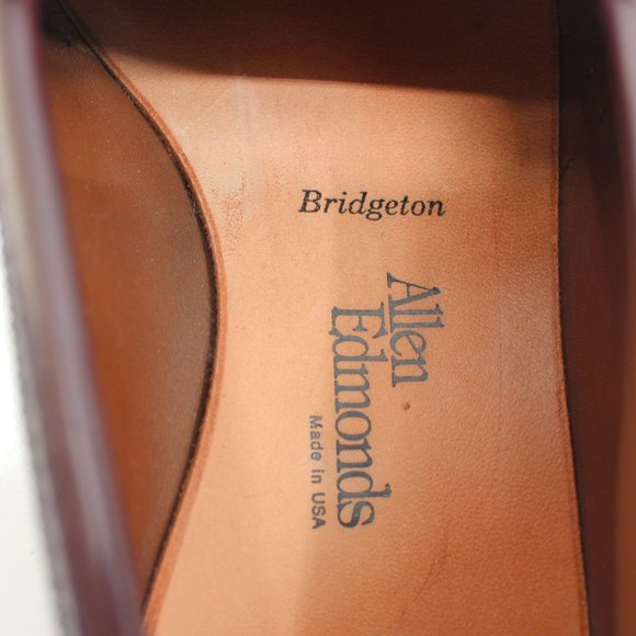 Allen Edmonds Bridgeton Loafers Burgundy Brogue Leather Kiltie Tassel Men's 9.5 - Picture 6 of 9